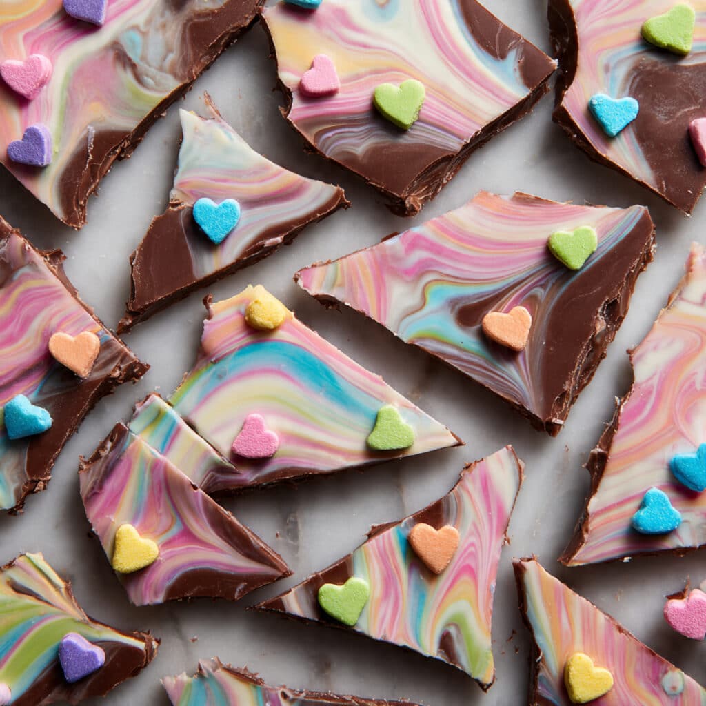 Valentine’s Day Chocolate Bark with Festive Toppings Recipe