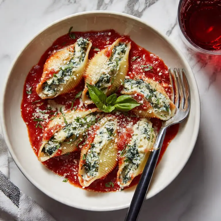 Creamy Spinach and Ricotta Stuffed Shells Recipe