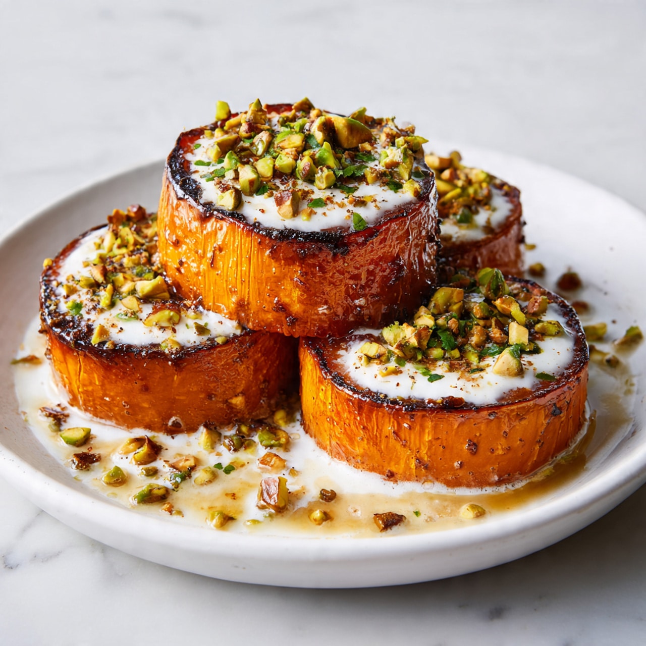 Crispy Smashed Sweet Potatoes with Whipped Feta & Hot Honey Recipe - Recipe Image