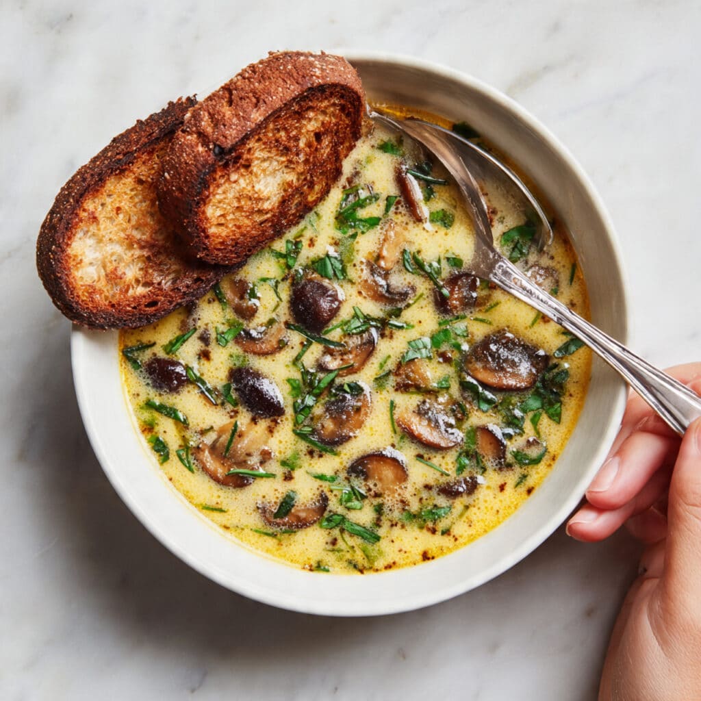Porcini Mushrooms and Veggies Cream Soup Recipe