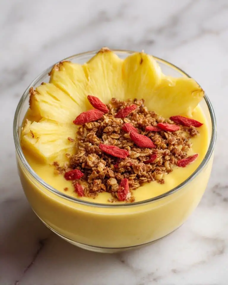 Healthy Breakfast Smoothie Bowl with Fresh Fruits and Crunchy Toppings Recipe