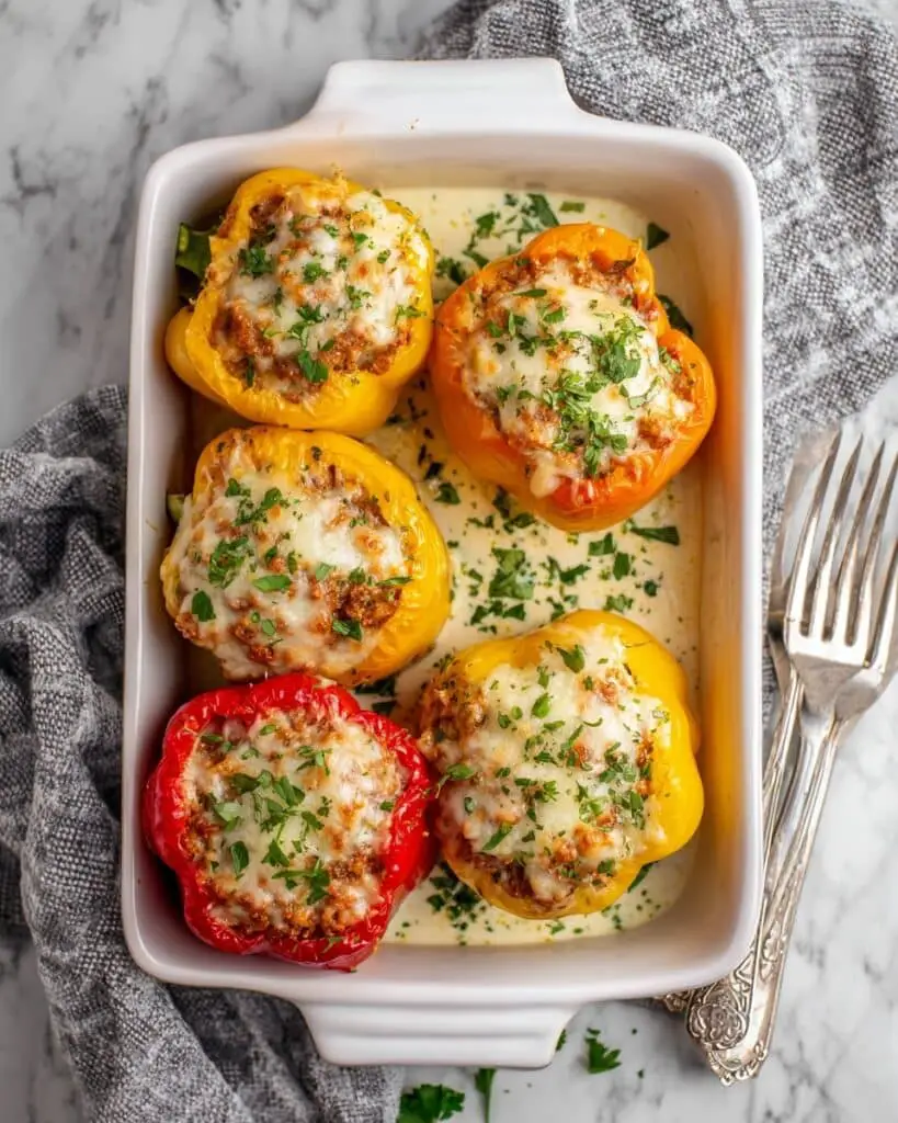 Baked Lasagna Stuffed Peppers Recipe