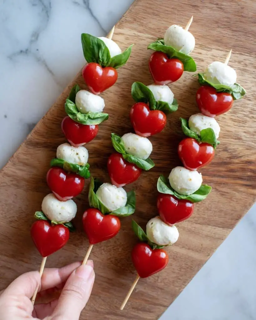 Heart Shaped Caprese Skewers Recipe