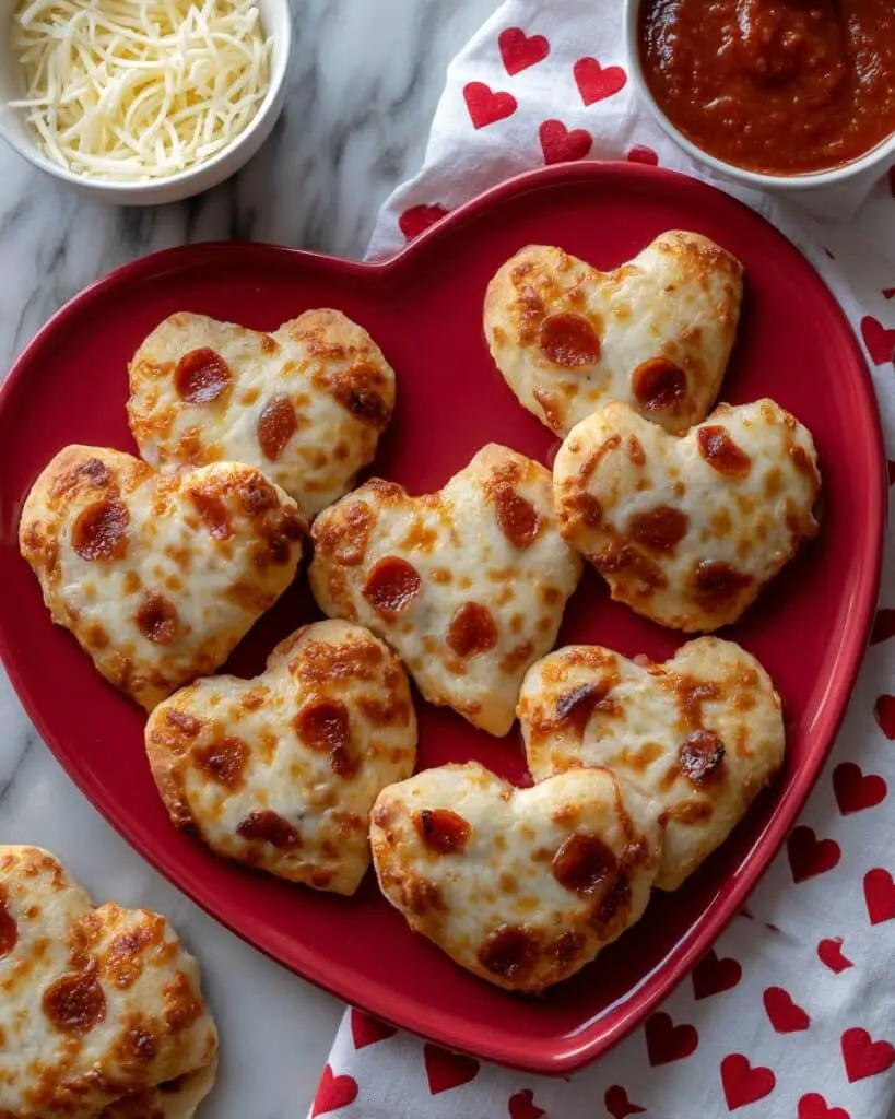 Mini Heart Shaped Pizzas Recipe
