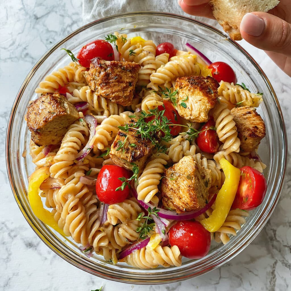 High Protein Chicken Pasta Salad Recipe