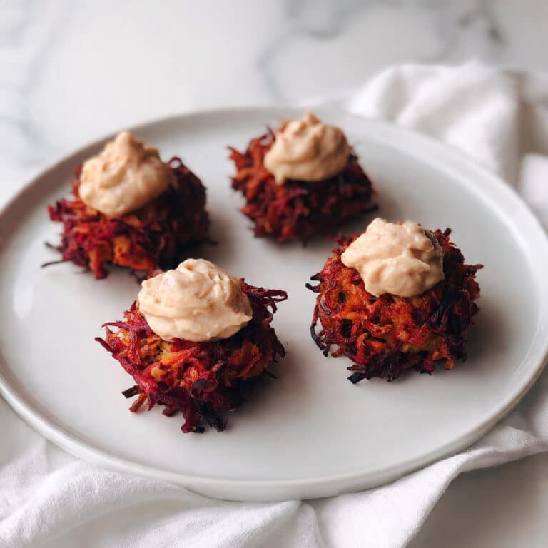Beet & Goat Cheese Latkes Recipe