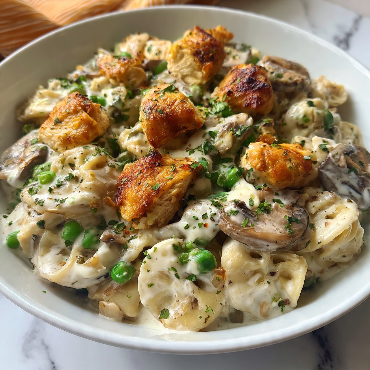 Gorgonzola Tortellini in Creamy Garlic Parmesan Sauce Recipe